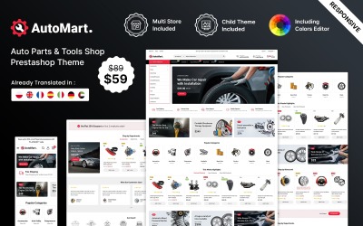 AutoMart - Tema PrestaShop da loja de peças de reposição e ferramentas automotivas