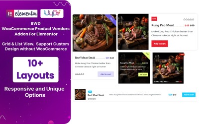 BWD WooCommerce-produktleverantörer WordPress-plugin för Elementor