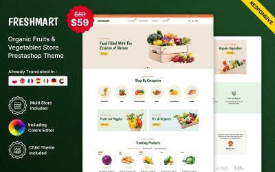 FreshMart – Élelmiszerbolt és bio Reszponzív Prestashop téma