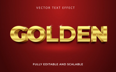 Golden 3D Text Effect Design