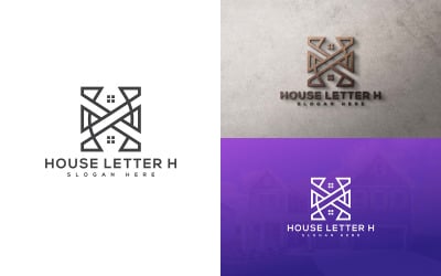 Huis Letter H onroerend goed Logo