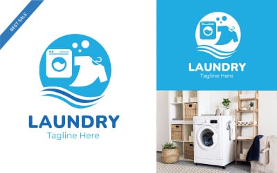 Laundry Service Logo Design Template