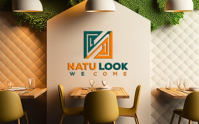 logo mockup on white board | white board on restaarant | logo mockup in empty restaurant