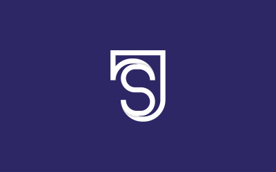 Modèle de conception de logo de contour de lettre JS