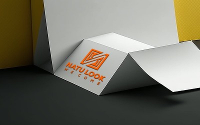 Sing-Logo-Mockup | weißes Papier-Mockup | Papier-Logo-Mockup