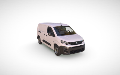 Sleek Peugeot Partner Crew Van 3D Model: Perfect for Commercial Presentations