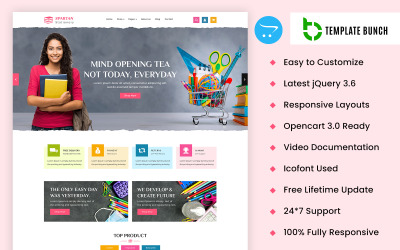 Spartan Stationery – Mehrzweck-E-Commerce-Vorlage Opencart Theme
