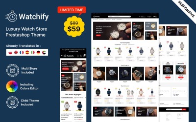 Watchify - Prestashop-thema voor horloges en sieradenwinkels