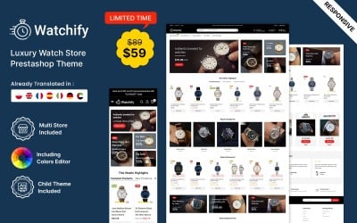 Watchify - Tema Prestashop para tienda de relojes y joyerías