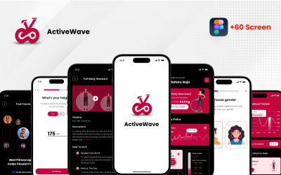 Activewave mobiele fitness-app Figma-sjabloon