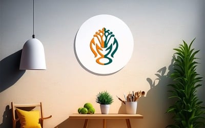 Colorful Interior Mockup_Logo Mockup_circle board Logo Mockup_interior board mockup