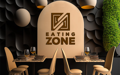 Eating Zone Mockup | Restaurant Sing Logo Mockup | natural restaurest board mockup
