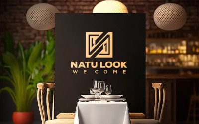 Logo Mockup | logo mockup on blackboard | Restaurant Sing Logo Mockup | black billboard mockup