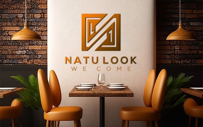 Logo Mockup on restaurant interor | Luxury Restaurant Mockup | logo mockup Brick Wall Background