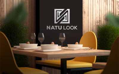 Luxury restaurant in black board mockup_Sing Logo Mockup_restaurant mockup