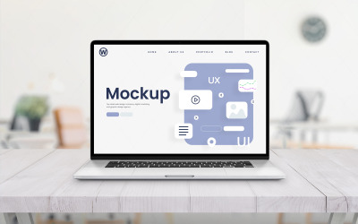 MacBook Pro mockup på skrivbordet