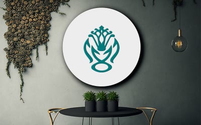 White badge mockup_buttom mockup_Badge mockup old wall_buttom mockup on dark interior