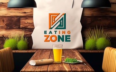 White papr mockup on restaurant | paper mockup on wooden wall | white logo mockup on restaurant