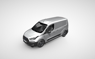 Wysokiej jakości model 3D Forda Transita Connecta z podwójną kabiną: idealny do profesjonalnych wizualizacji