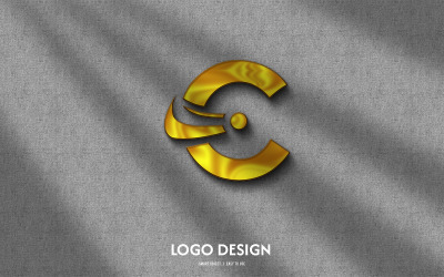 C bedrijfstekst logo sjabloon
