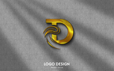 D dynamisch symbool logo sjabloon