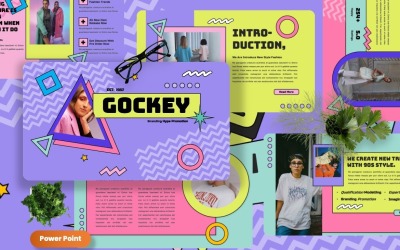 Gockey - Modello Powerpoint delle tendenze degli anni &amp;#39;90