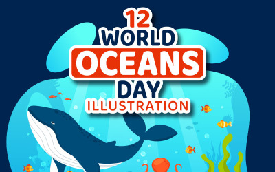 12 Día Mundial de los Océanos Ilustración