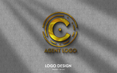 Modèle unique de conception de logo de lettre C