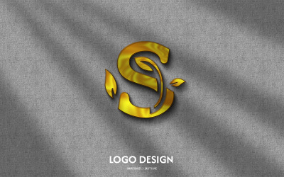Modelo de design de logotipo de símbolo direito S