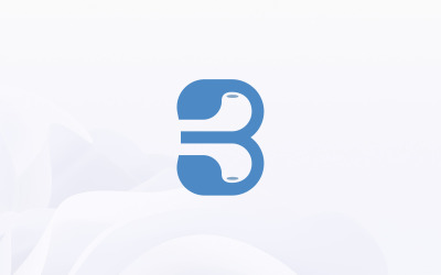 Шаблон логотипа наушников с буквой B