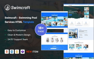 Swimcraft - Modello HTML5 per scuola e piscina del negozio di nuoto