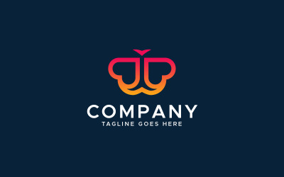 Butterfly love logotyp designmall