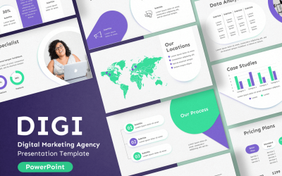Digi - цифровий маркетинговий шаблон презентації PowerPoint