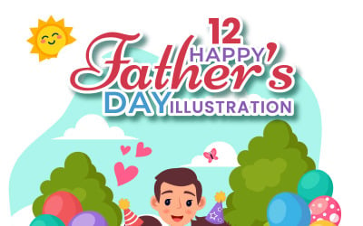 12 ilustracji szczęśliwego dnia ojca