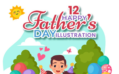 12 Šťastný Den otců Ilustrace