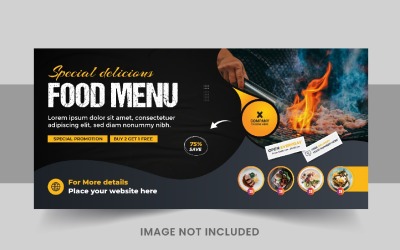 Modelo de banner Food Web ou layout de design de modelo de capa de mídia social Food