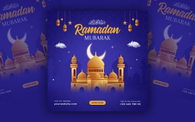 Ramadan Kareem mall för sociala medier