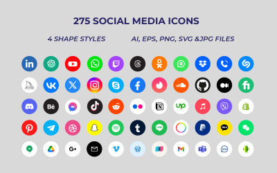 Coleção popular de ícones de mídia social