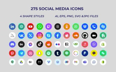 Collection d&amp;#39;icônes de médias sociaux populaires