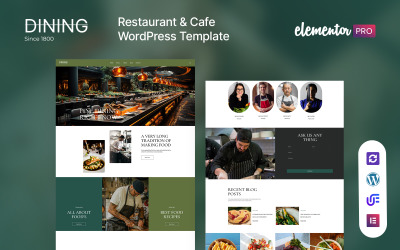 Харчування - ресторан або кафе Elementor тема WordPress