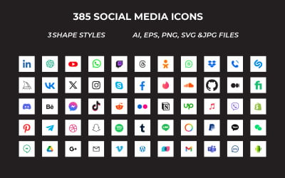 Pacote de ícones de logotipo de rede social