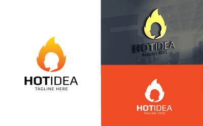 Plantilla de diseño de logotipo de idea caliente