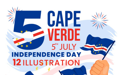 12 Illustrazione vettoriale del Giorno dell&amp;#39;Indipendenza di Capo Verde