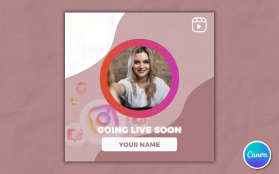 Modello Instagram per post sui social media in live streaming: completamente modificabile in Canva