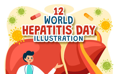 12 Wereld Hepatitis Dag illustratie