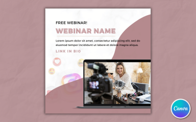 Post sui social media del webinar: completamente modificabile in Canva