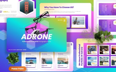 Adrone - Drönare Flygfotografering Powerpoint-mallar