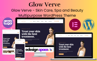 Glow Verve – Bőrápolás, gyógyfürdő és szépség, többcélú WordPress téma