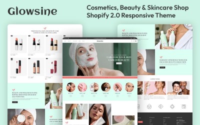 Glowsine - Kosmetika, skönhet och hudvård Makeup Artist Multipurpose Shopify 2.0 Responsive Theme