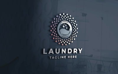Logo de technologie de service de nettoyage de blanchisserie